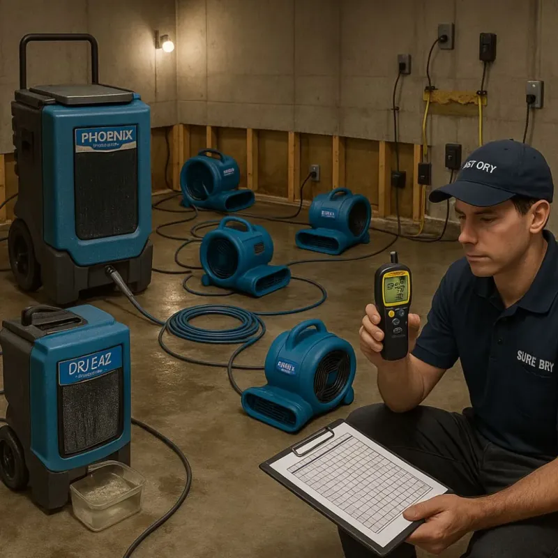 Structural Drying and Dehumidification process in Collingsworth County, TX